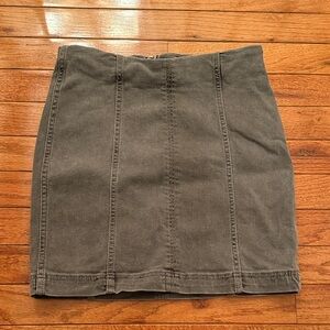 Free People Gray Denim Skirt